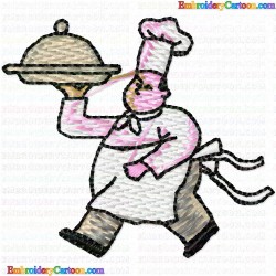 Chef 3 Embroidery Design