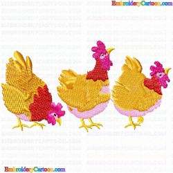 Chickens and Roosters 12 Embroidery Design