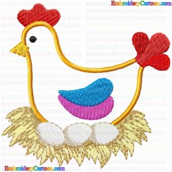 Chickens and Roosters 141 Embroidery Design