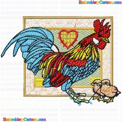 Chickens and Roosters 26 Embroidery Design