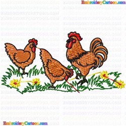 Chickens and Roosters 33 Embroidery Design