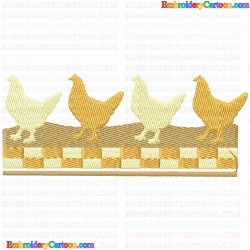 Chickens and Roosters 4 Embroidery Design