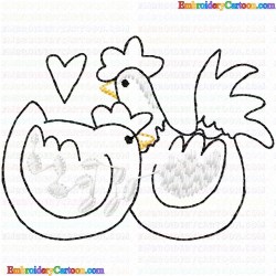 Chickens and Roosters 65 Embroidery Design