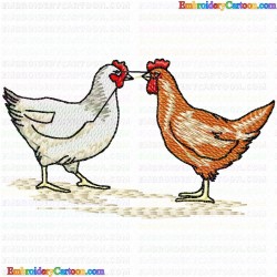 Chickens and Roosters 73 Embroidery Design