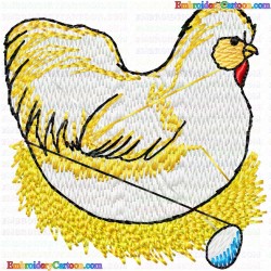 Chickens and Roosters 90 Embroidery Design