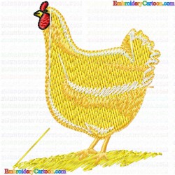 Chickens and Roosters 95 Embroidery Design