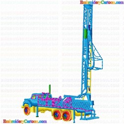 Construction Machinery Vehicles 12 Embroidery Design