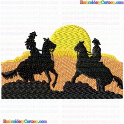 Cowboy and Hunter 53 Embroidery Design