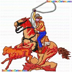 Cowboy and Hunter 82 Embroidery Design