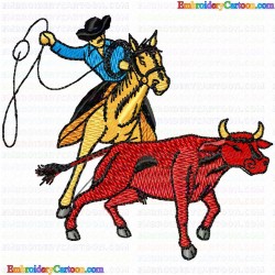 Cowboy and Hunter 86 Embroidery Design