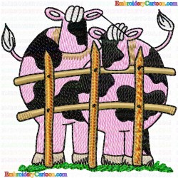 Cows 13 Embroidery Design