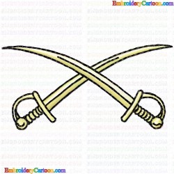 Crossed Sabers 3 Embroidery Design