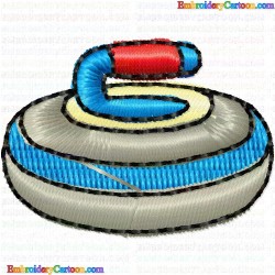 Curling Rocks 16 Embroidery Design