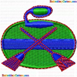 Curling Rocks 7 Embroidery Design