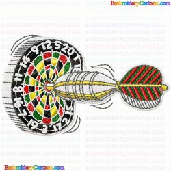 Dart Board 12 Embroidery Design