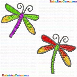 Dragon Flies 12 Embroidery Design