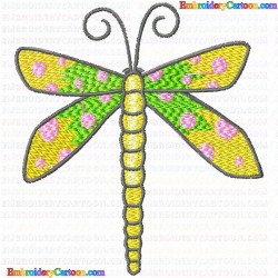 Dragon Flies 14 Embroidery Design