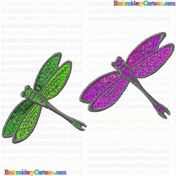 Dragon Flies 18 Embroidery Design