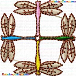 Dragon Flies 6 Embroidery Design