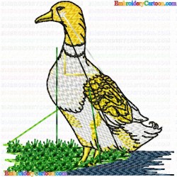 Ducks and Goose 120 Embroidery Design