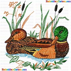 Ducks and Goose 61 Embroidery Design