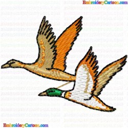 Ducks and Goose 75 Embroidery Design