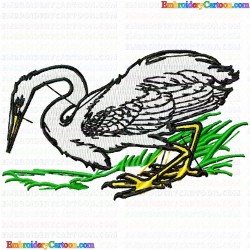 Egret 14 Embroidery Design