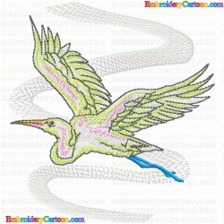 Egret 18 Embroidery Design