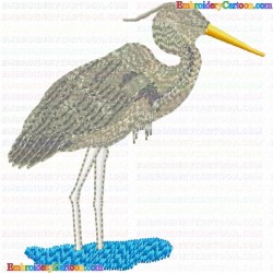 Egret 6 Embroidery Design