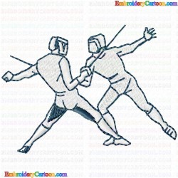 Fencing 1 Embroidery Design