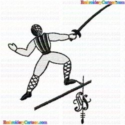 Fencing 2 Embroidery Design