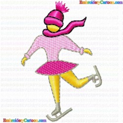 Figure skating 2 Embroidery Design