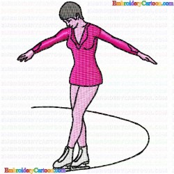 Figure skating 5 Embroidery Design