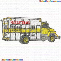 Fire truck 11 Embroidery Design