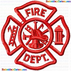 Fire truck 18 Embroidery Design