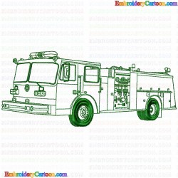 Fire truck 3 Embroidery Design