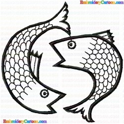 Fishes 222 Embroidery Design