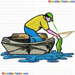 Fishing 15 Embroidery Design