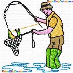 Fishing 16 Embroidery Design