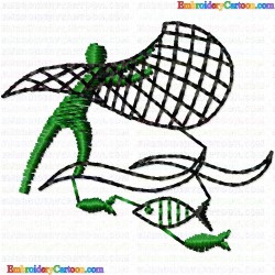 Fishing 1 Embroidery Design