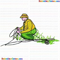 Fishing 24 Embroidery Design