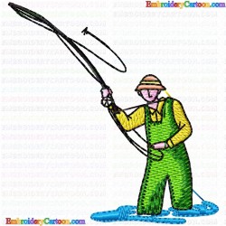 Fishing 25 Embroidery Design