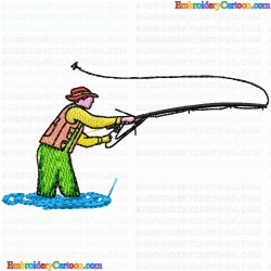 Fishing 26 Embroidery Design