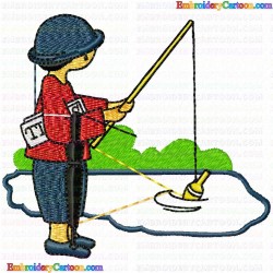 Fishing 2 Embroidery Design