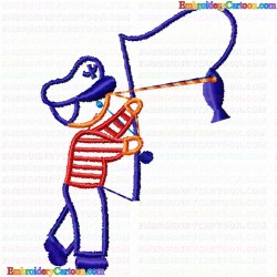 Fishing 3 Embroidery Design