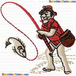 Fishing 45 Embroidery Design