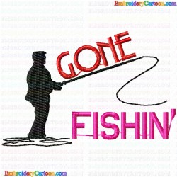 Fishing 4 Embroidery Design