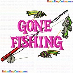 Fishing 5 Embroidery Design