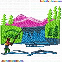 Fishing 8 Embroidery Design