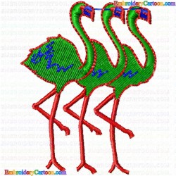 Flamingos 10 Embroidery Design